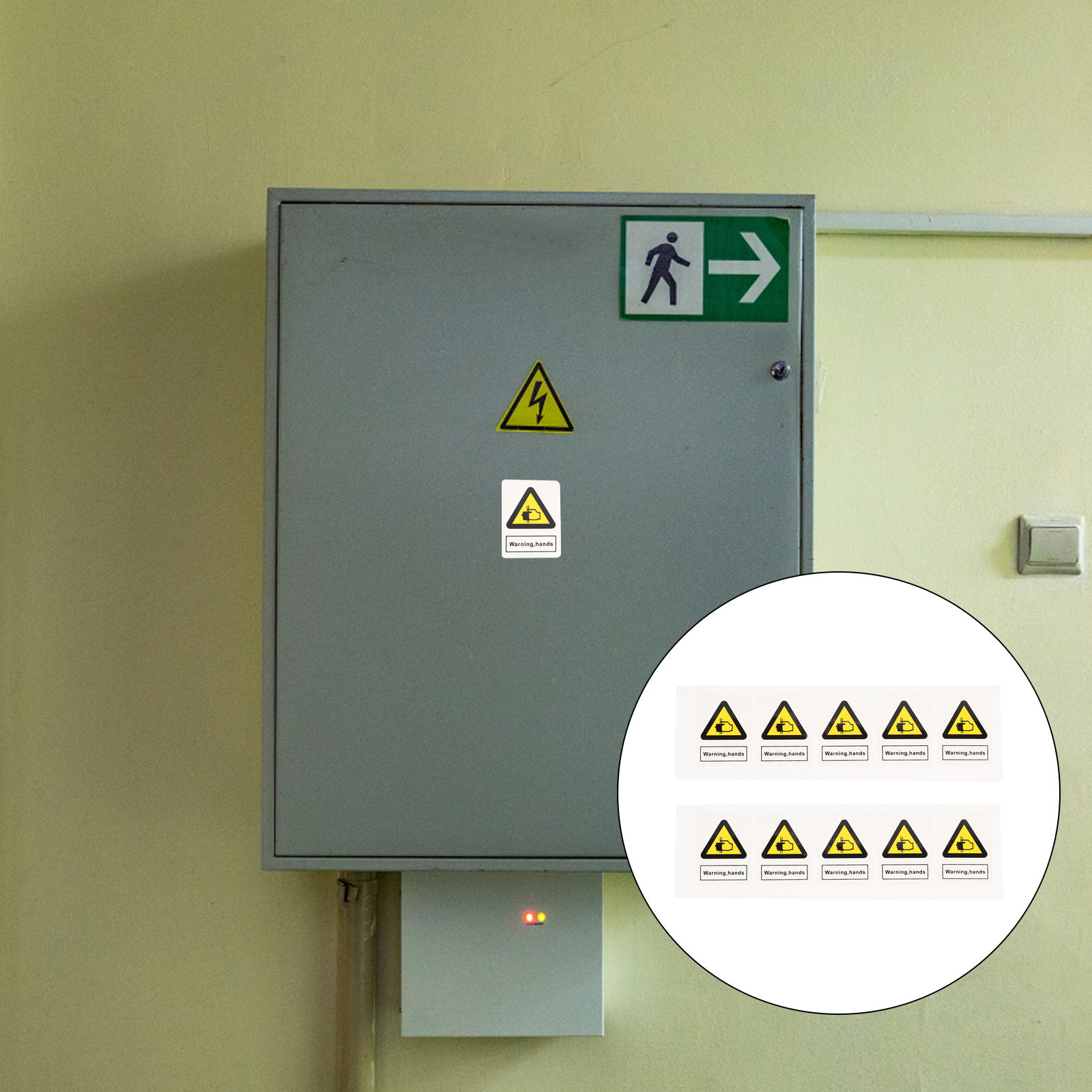 Heavy Equipment Warning Sign - สติกเกอร์เตือนอันตรายจากการหนีบนิ้ว 10 ชิ้น วัสดุ PVC ทนทาน