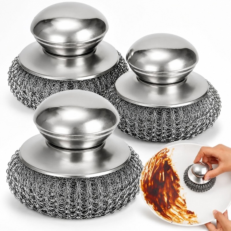 Heavy Equipment Scraper - แปรงขัดหม้อสแตนเลสพร้อมด้ามจับ ที่ขัดโลหะสำหรับงานหนัก อุปกรณ์ขูดล้างจาน ชุดเครื่องมือทำความสะอาดครัว