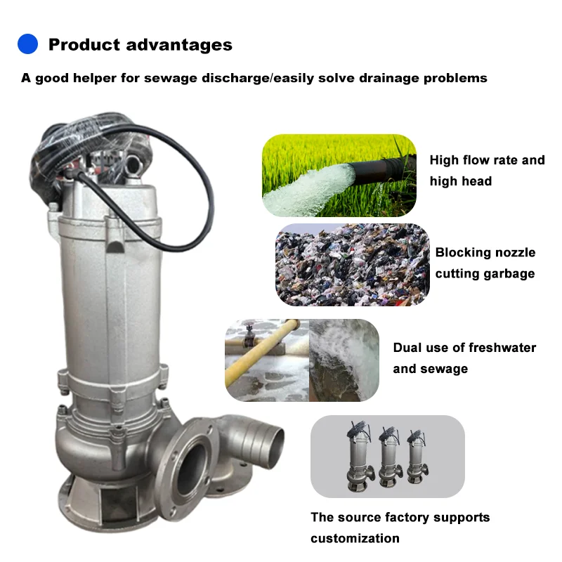 ปั๊มน้ำเสียสแตนเลสแบบจุ่มใต้น้ - Submersible Pump Sewage บทวิจารณ์และราคา
