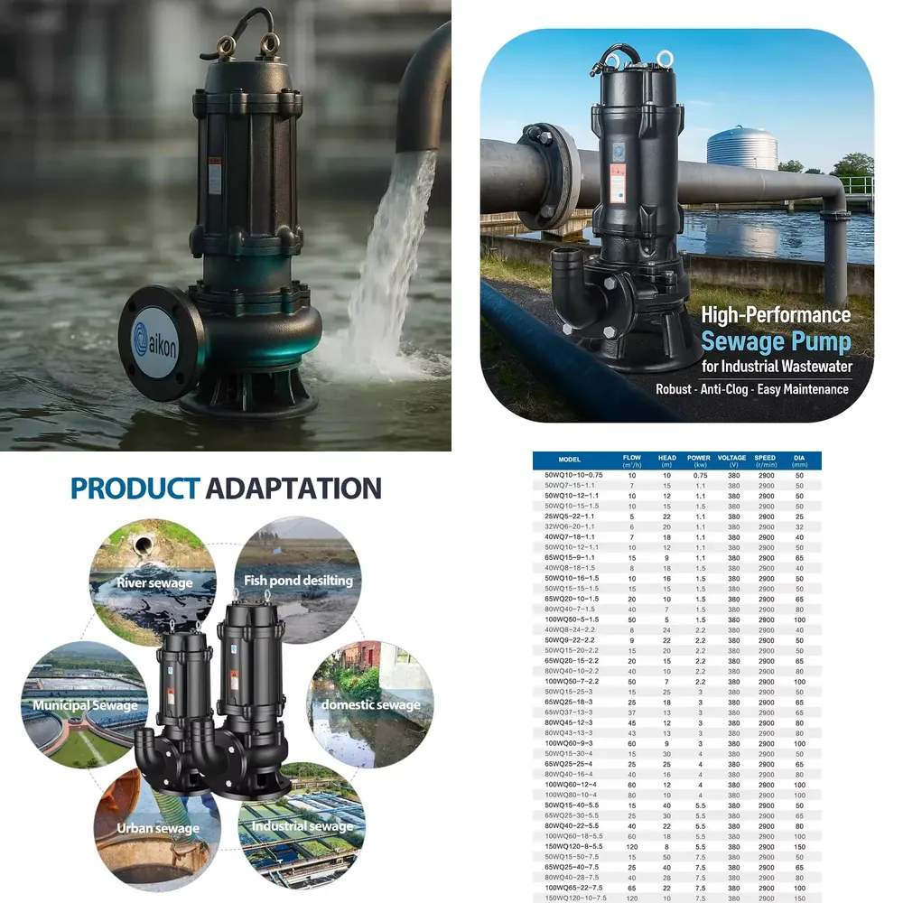 ปั๊มน้ำเสียแบบจุ่มใต้น้ำ 5.075 - Submersible Pump Sewage บทวิจารณ์และราคา
